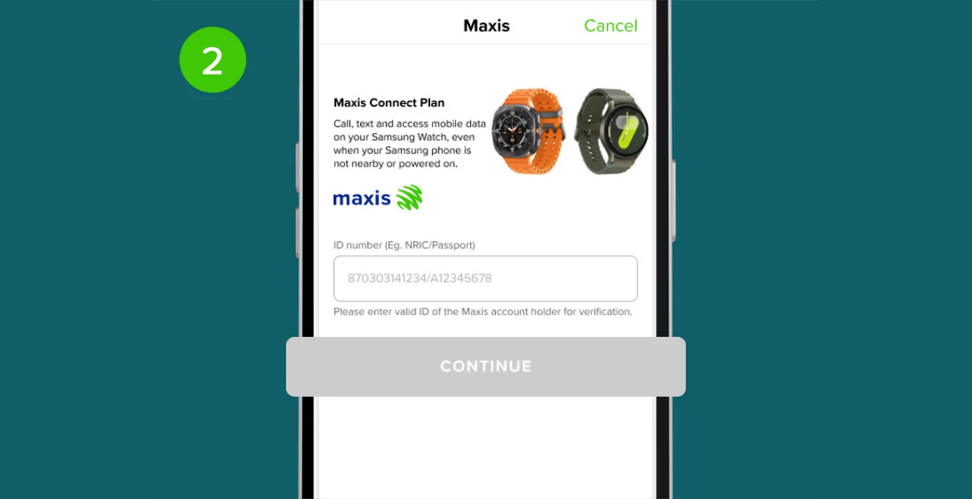 Step 2: Login to Maxis Connect Plan page using your NRIC or Passport number