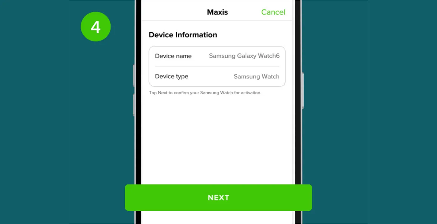 Step 4: Tap Next to activate your Samsung Galaxy Watch